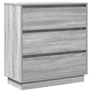 vidaXL Éjjeliszekrény fiókkal Szürke 71 x 34,5 x 75 cm Faanyag
