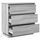 vidaXL Éjjeliszekrény fiókkal Szürke 71 x 34,5 x 75 cm Faanyag