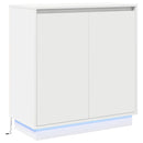 vidaXL Komód LED -es lámpákkal ajtóval Fehér 71 x 34.5 x 75 cm Faanyag