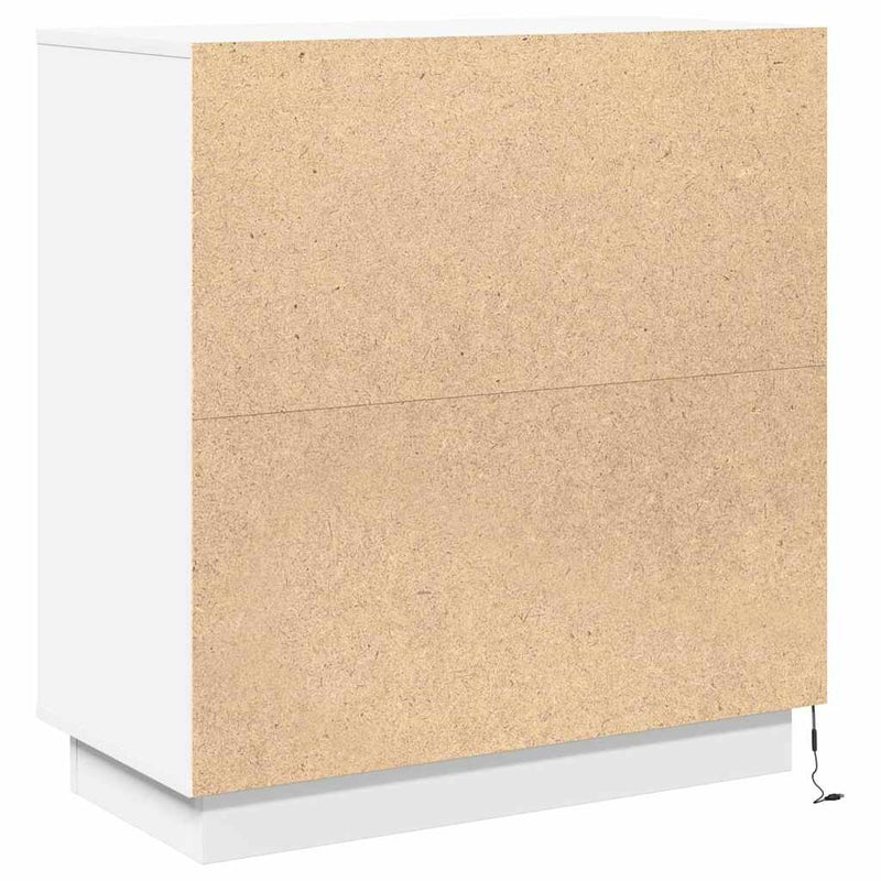 vidaXL Komód LED -es lámpákkal ajtóval Fehér 71 x 34.5 x 75 cm Faanyag