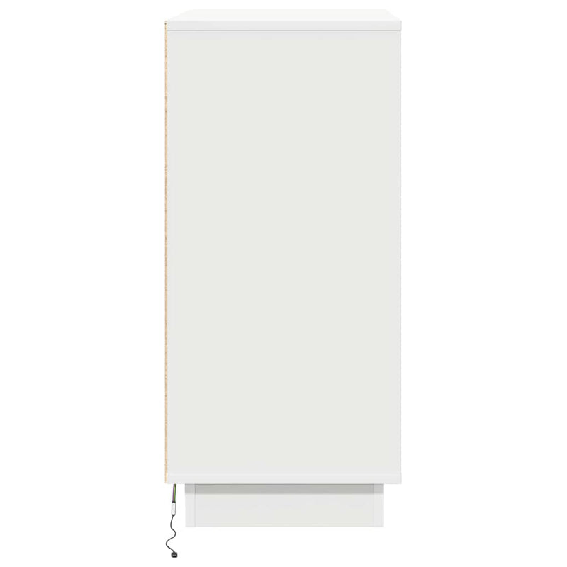 vidaXL Komód LED -es lámpákkal ajtóval Fehér 71 x 34.5 x 75 cm Faanyag