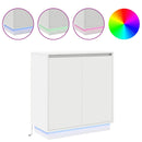 vidaXL Komód LED -es lámpákkal ajtóval Fehér 71 x 34.5 x 75 cm Faanyag