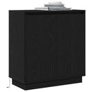 vidaXL Komód LED -es lámpákkal Fekete tölgy 71 x 34.5 x 75 cm Faanyag