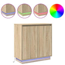 vidaXL Komód LED -es lámpákkal Sonoma tölgy 71 x 34.5 x 75 cm Faanyag