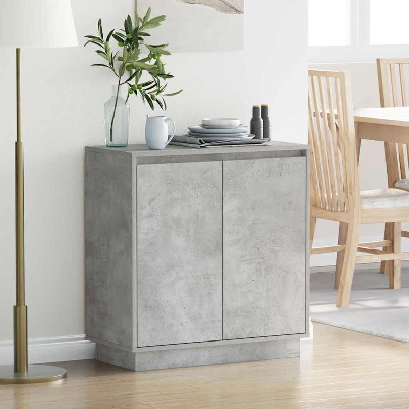 vidaXL Komód LED -es lámpákkal Beton Szürke 71 x 34.5 x 75 cm Faanyag