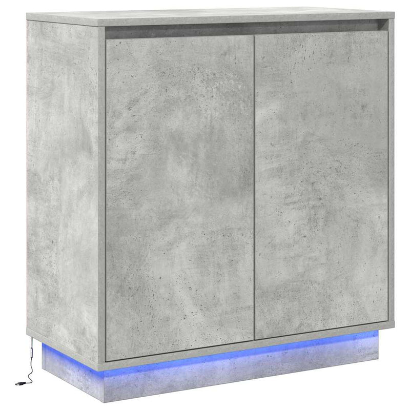 vidaXL Komód LED -es lámpákkal Beton Szürke 71 x 34.5 x 75 cm Faanyag