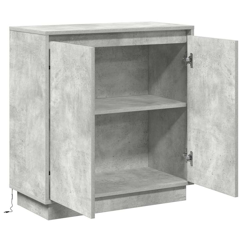 vidaXL Komód LED -es lámpákkal Beton Szürke 71 x 34.5 x 75 cm Faanyag
