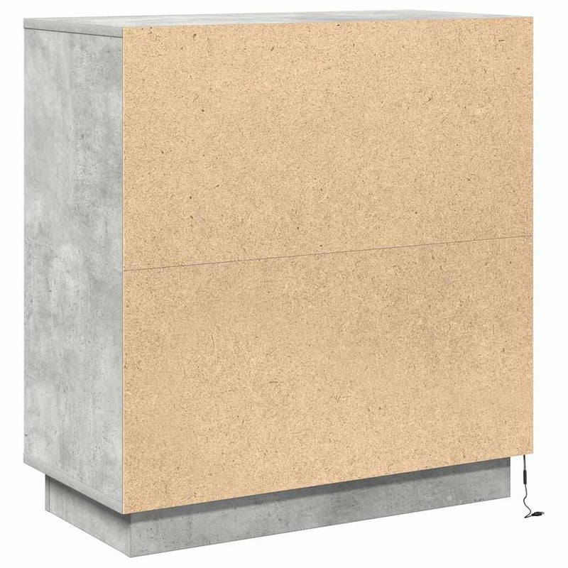 vidaXL Komód LED -es lámpákkal Beton Szürke 71 x 34.5 x 75 cm Faanyag