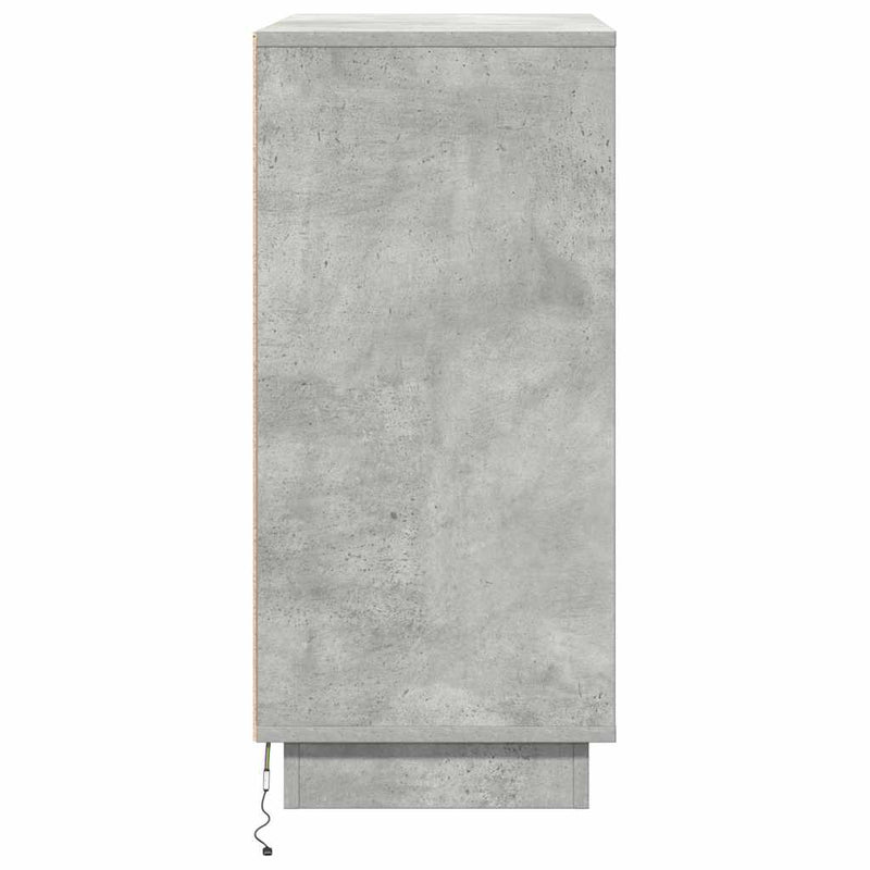 vidaXL Komód LED -es lámpákkal Beton Szürke 71 x 34.5 x 75 cm Faanyag