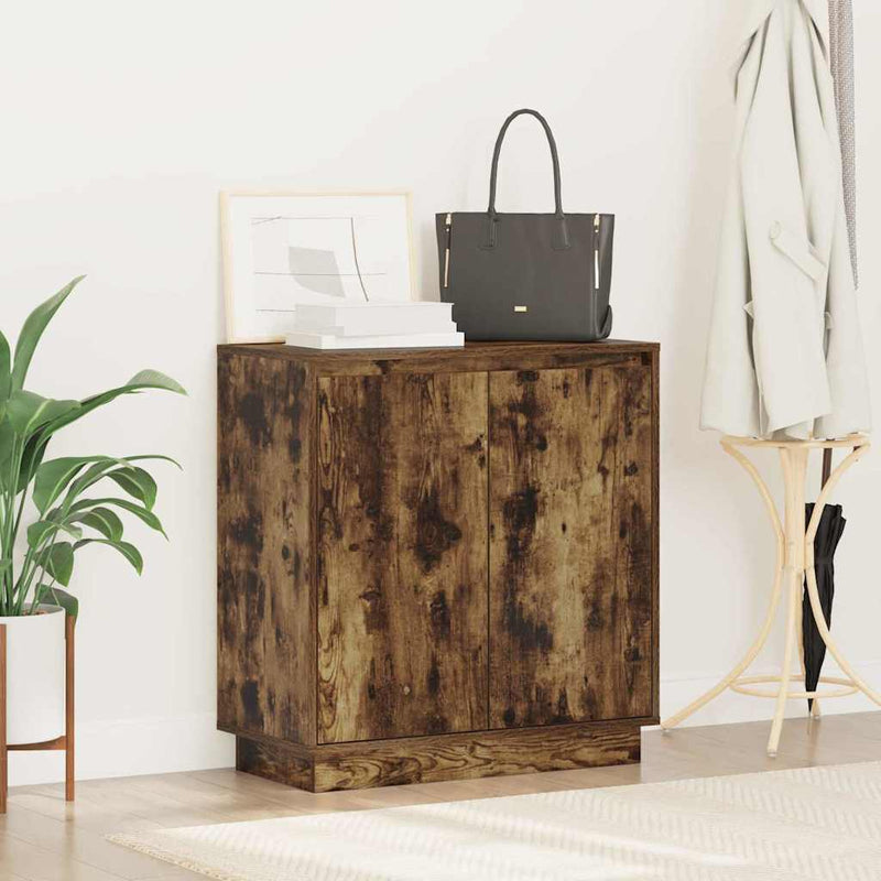 vidaXL Komód LED -es lámpákkal Füstölt tölgy 71 x 34.5 x 75 cm Faanyag