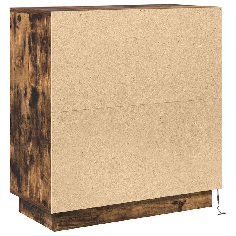 vidaXL Komód LED -es lámpákkal Füstölt tölgy 71 x 34.5 x 75 cm Faanyag
