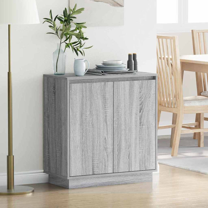 vidaXL Komód LED -es lámpákkal Szürke Sonoma 71 x 34.5 x 75 cm Faanyag