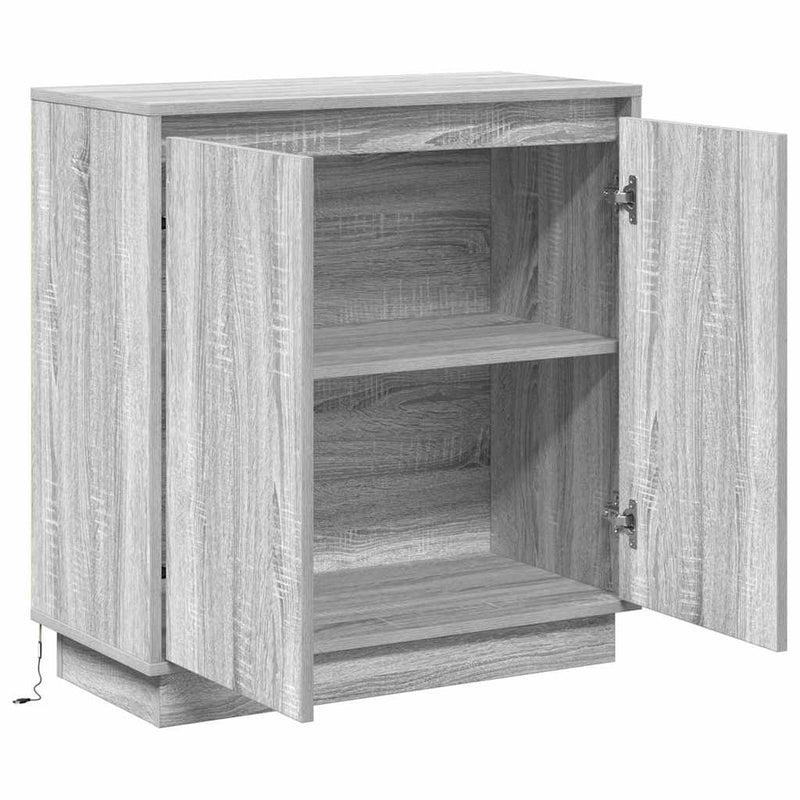 vidaXL Komód LED -es lámpákkal Szürke Sonoma 71 x 34.5 x 75 cm Faanyag