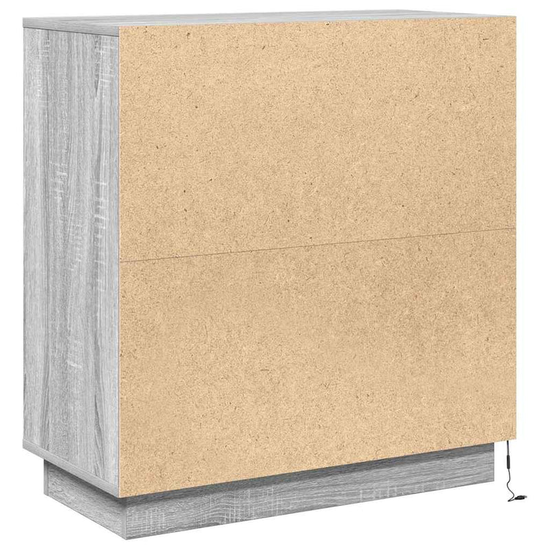 vidaXL Komód LED -es lámpákkal Szürke Sonoma 71 x 34.5 x 75 cm Faanyag