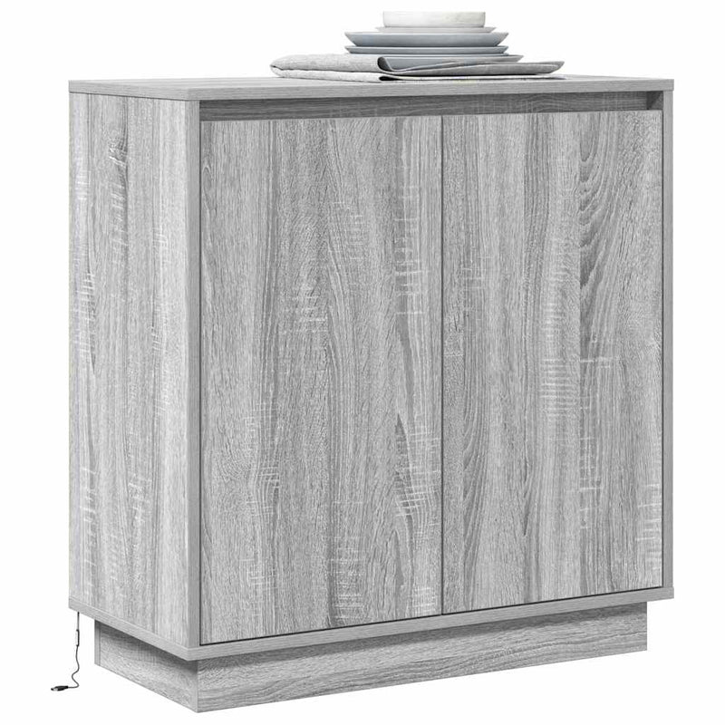 vidaXL Komód LED -es lámpákkal Szürke Sonoma 71 x 34.5 x 75 cm Faanyag