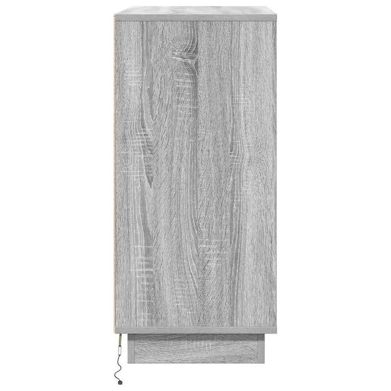 vidaXL Komód LED -es lámpákkal Szürke Sonoma 71 x 34.5 x 75 cm Faanyag