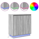 vidaXL Komód LED -es lámpákkal Szürke Sonoma 71 x 34.5 x 75 cm Faanyag