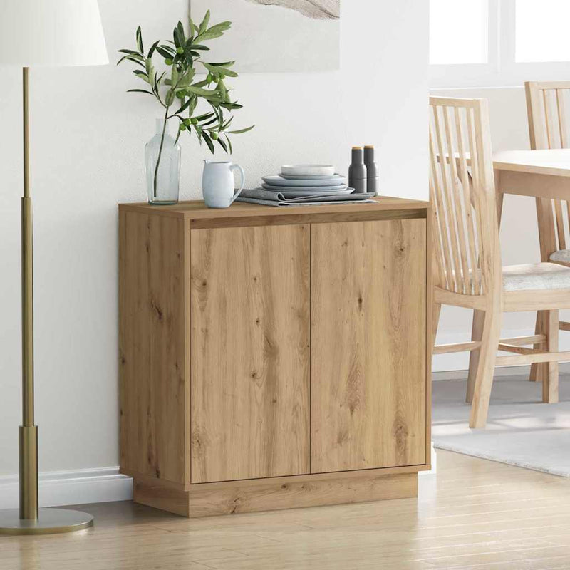 vidaXL Komód LED -es lámpákkal Artisan tölgy 71 x 34.5 x 75 cm Faanyag