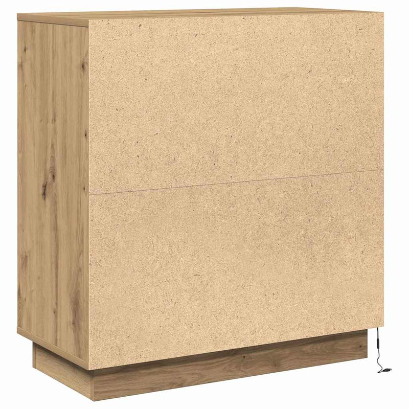 vidaXL Komód LED -es lámpákkal Artisan tölgy 71 x 34.5 x 75 cm Faanyag
