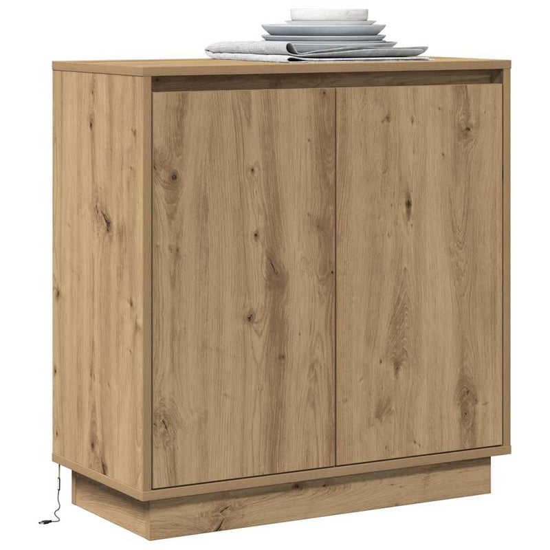 vidaXL Komód LED -es lámpákkal Artisan tölgy 71 x 34.5 x 75 cm Faanyag