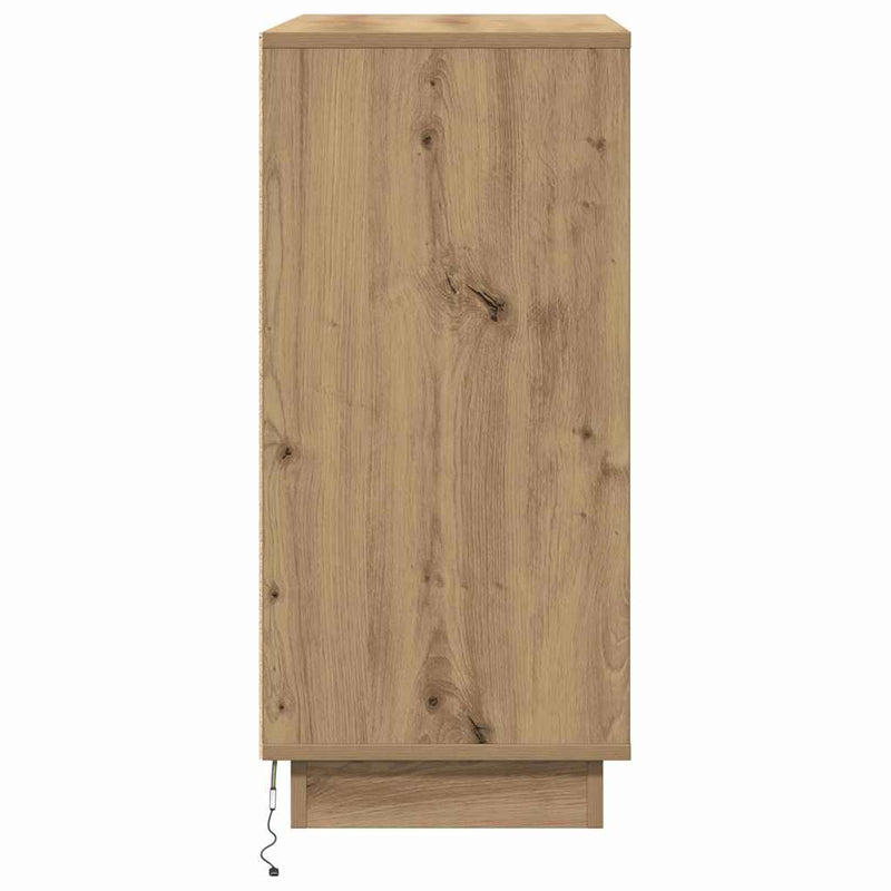 vidaXL Komód LED -es lámpákkal Artisan tölgy 71 x 34.5 x 75 cm Faanyag