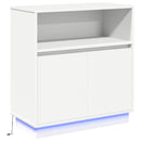 vidaXL LED tálaló LED -es lámpákkal Fehér 71 x 34,5 x 75 cm Faanyag
