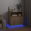 vidaXL LED tálaló Sonoma tölgy 71 x 34,5 x 75 cm Faanyag