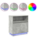 vidaXL LED tálaló Beton szürke 71 x 34,5 x 75 cm Faanyag