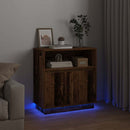 vidaXL LED tálaló LED -es lámpákkal Öreg fa 71 x 34,5 x 75 cm Faanyag