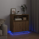 vidaXL LED tálaló Artisan tölgy 71 x 34,5 x 75 cm Faanyag