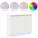 vidaXL LED tálaló LED -es lámpákkal Fehér 90 x 32 x 75 cm Faanyag