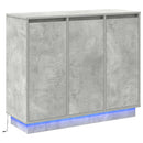 vidaXL LED tálaló Beton Szürke 90 x 32 x 75 cm Faanyag
