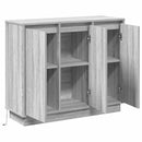 vidaXL LED tálaló Szürke Sonoma 90 x 32 x 75 cm Faanyag