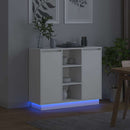 vidaXL LED tálaló LED -es lámpákkal Fehér 90 x 32 x 75 cm Faanyag