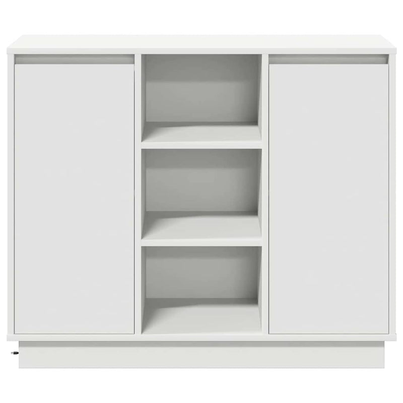 vidaXL Oldalszekrény LED -es lámpákkal Fehér 90 x 32 x 75 cm Faanyag