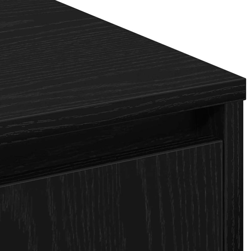 vidaXL Oldalszekrény polcokkal Fekete tölgy 90 x 32 x 75 cm Faanyag