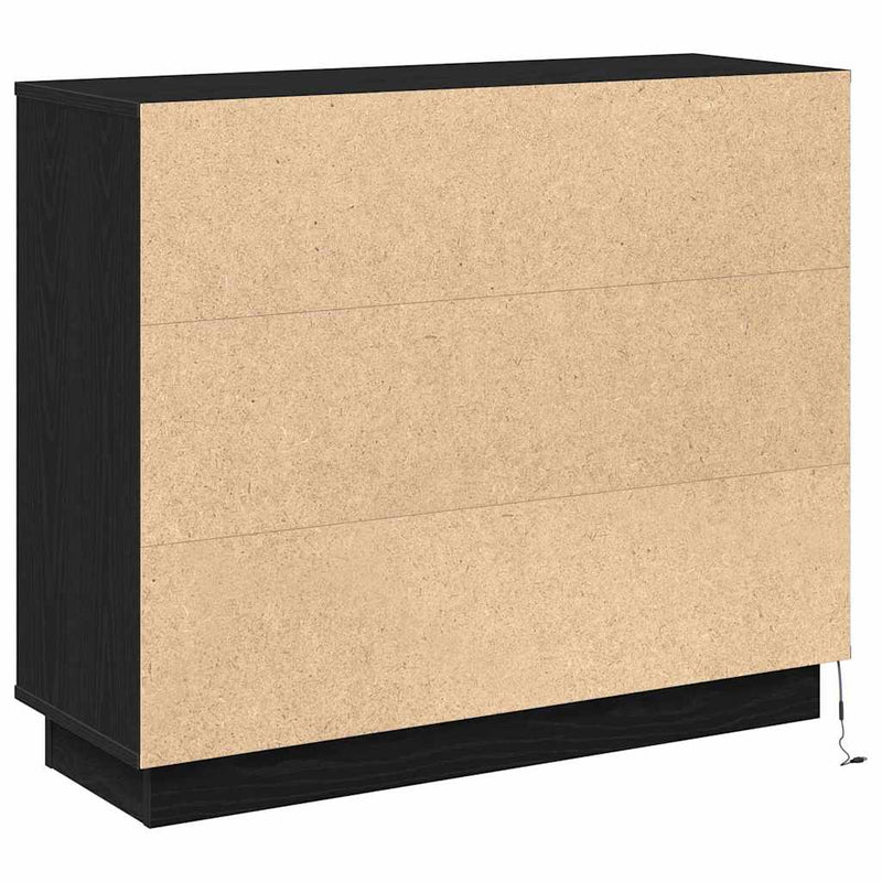 vidaXL Oldalszekrény polcokkal Fekete tölgy 90 x 32 x 75 cm Faanyag