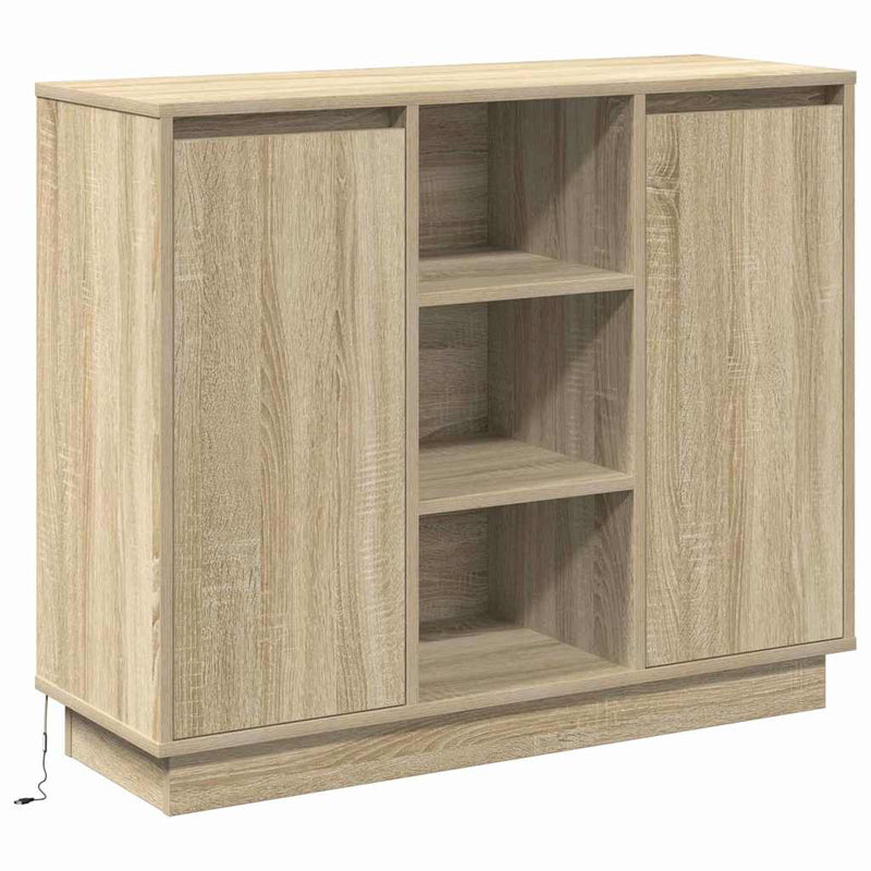 vidaXL Oldalszekrény polcokkal Sonoma tölgy 90 x 32 x 75 cm Faanyag