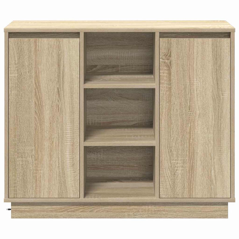vidaXL Oldalszekrény polcokkal Sonoma tölgy 90 x 32 x 75 cm Faanyag