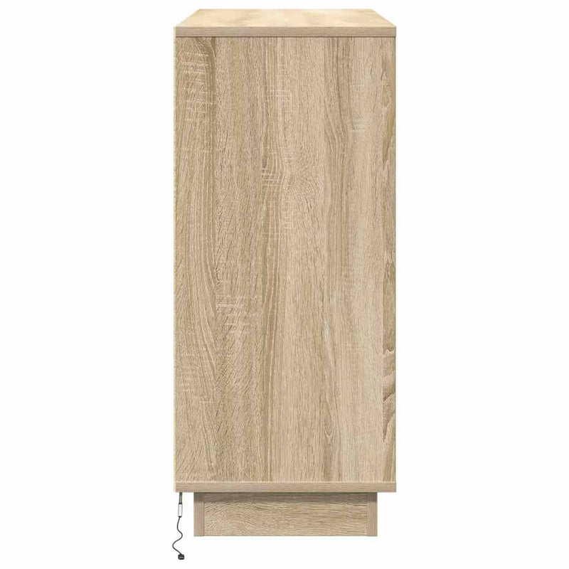 vidaXL Oldalszekrény polcokkal Sonoma tölgy 90 x 32 x 75 cm Faanyag