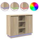 vidaXL Oldalszekrény polcokkal Sonoma tölgy 90 x 32 x 75 cm Faanyag