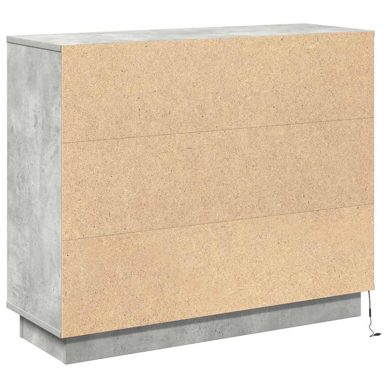 vidaXL Oldalszekrény polcokkal Beton Szürke 90 x 32 x 75 cm Faanyag