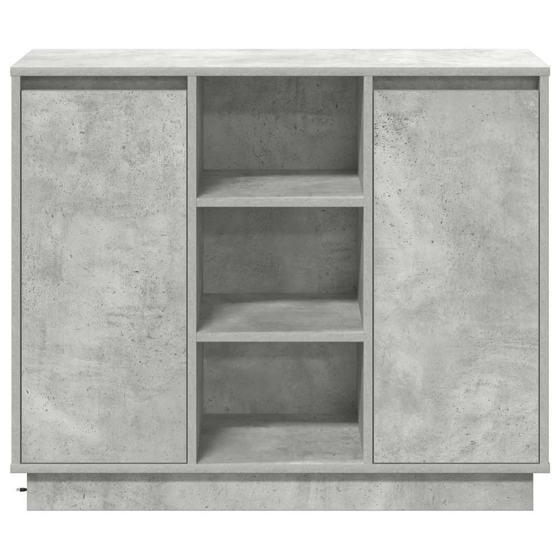 vidaXL Oldalszekrény polcokkal Beton Szürke 90 x 32 x 75 cm Faanyag