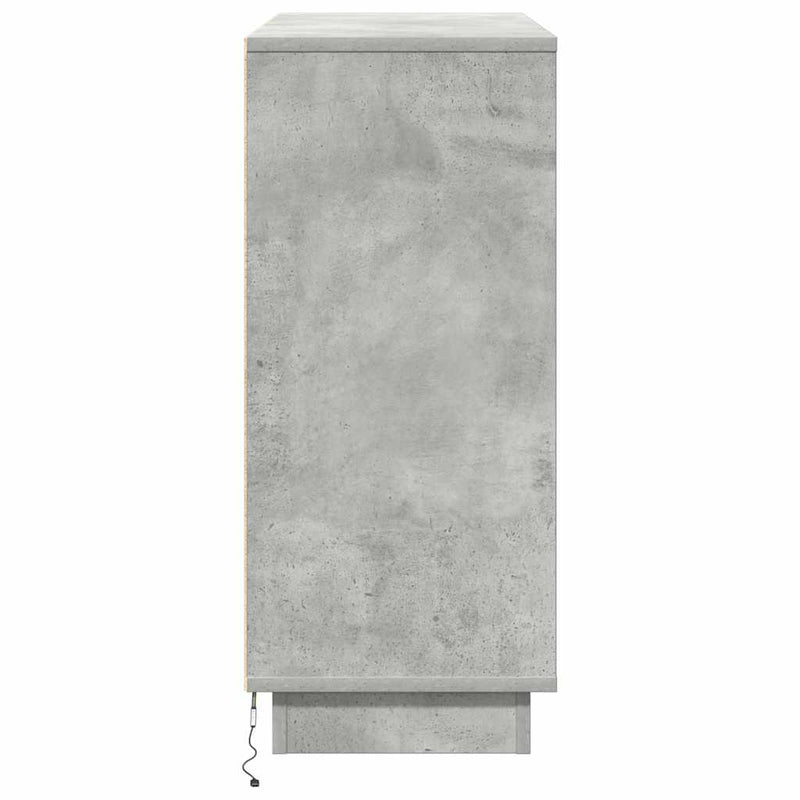 vidaXL Oldalszekrény polcokkal Beton Szürke 90 x 32 x 75 cm Faanyag