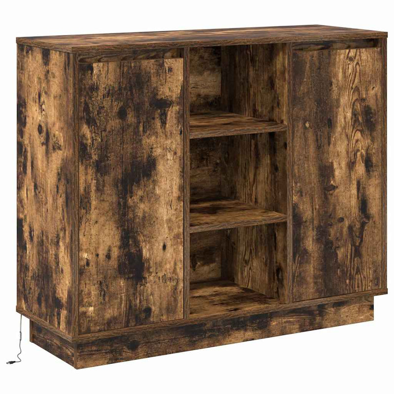 vidaXL Oldalszekrény polcokkal Füstölt tölgy 90 x 32 x 75 cm Faanyag