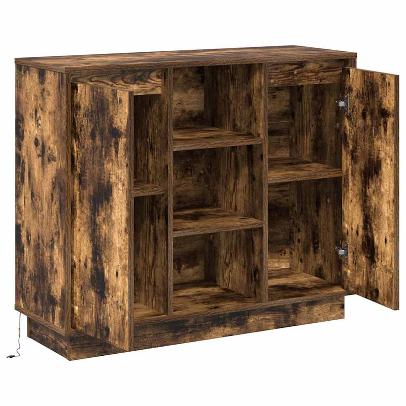 vidaXL Oldalszekrény polcokkal Füstölt tölgy 90 x 32 x 75 cm Faanyag