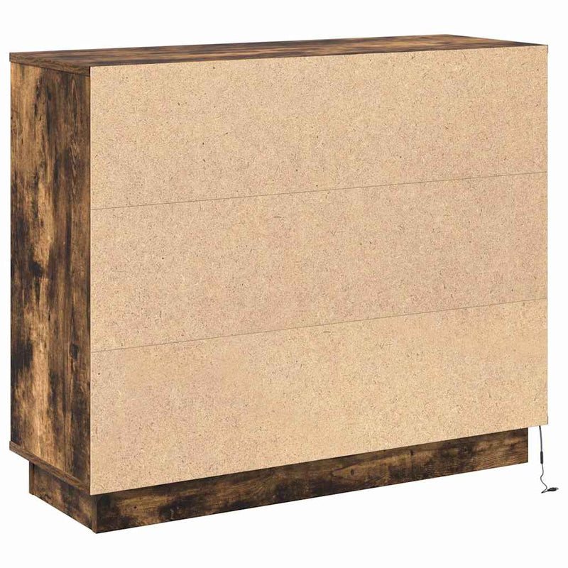 vidaXL Oldalszekrény polcokkal Füstölt tölgy 90 x 32 x 75 cm Faanyag