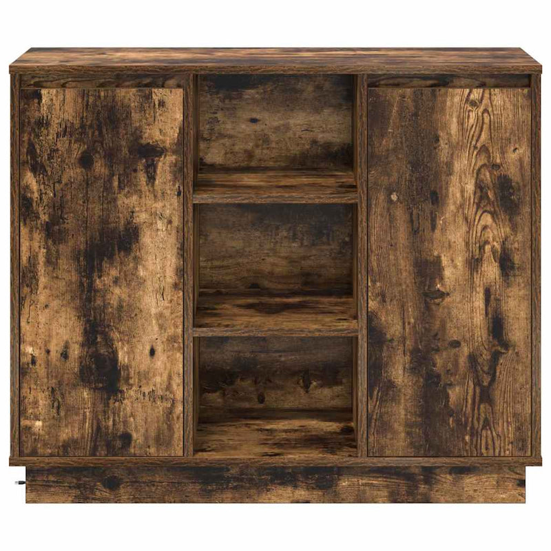 vidaXL Oldalszekrény polcokkal Füstölt tölgy 90 x 32 x 75 cm Faanyag