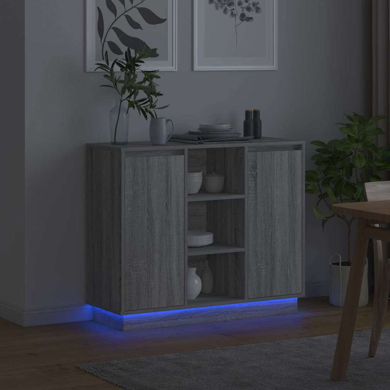 vidaXL Oldalszekrény polcokkal Szürke Sonoma 90 x 32 x 75 cm Faanyag