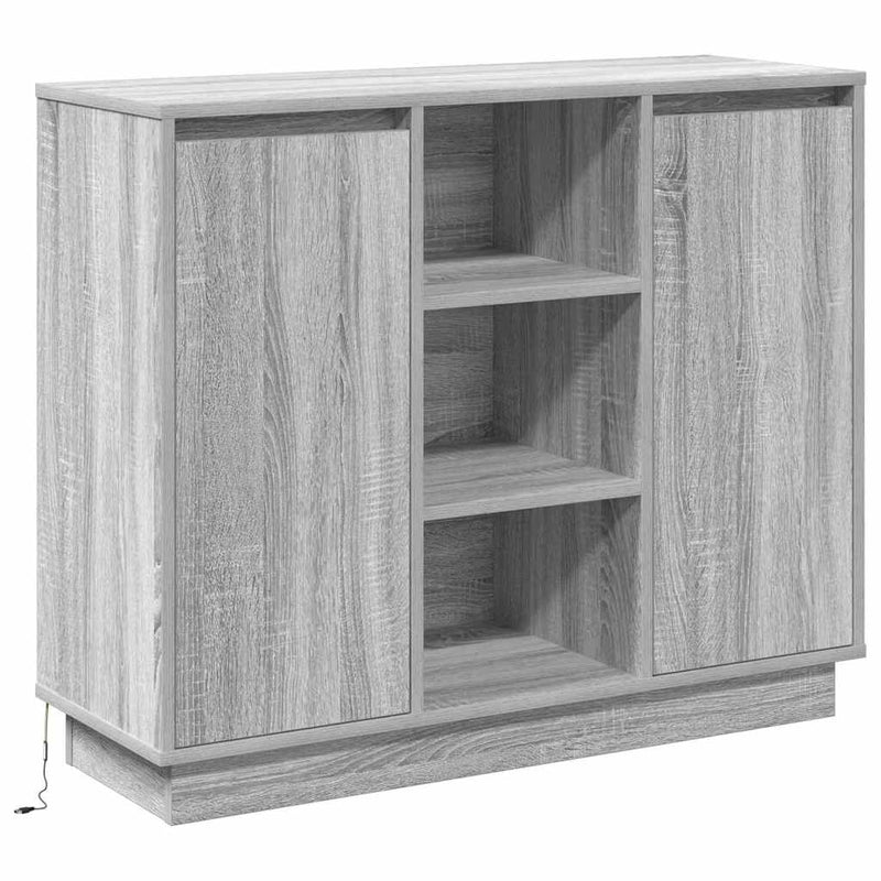 vidaXL Oldalszekrény polcokkal Szürke Sonoma 90 x 32 x 75 cm Faanyag